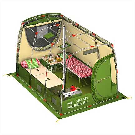 Всесезонная палатка Мобиба МБ-332 М3 в качестве жилой палатки