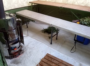 Печь Жига-3 в палатке Кайфандра-5