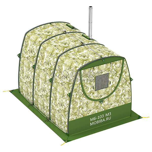 Мобильная баня Мобиба МБ-103 М3. Тыльная сторона палатки