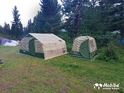 Экспедиция на Мультинские озера 2019 - палатка Роснар Р-34 и Кайфандра в боевой готовности. Мобиба